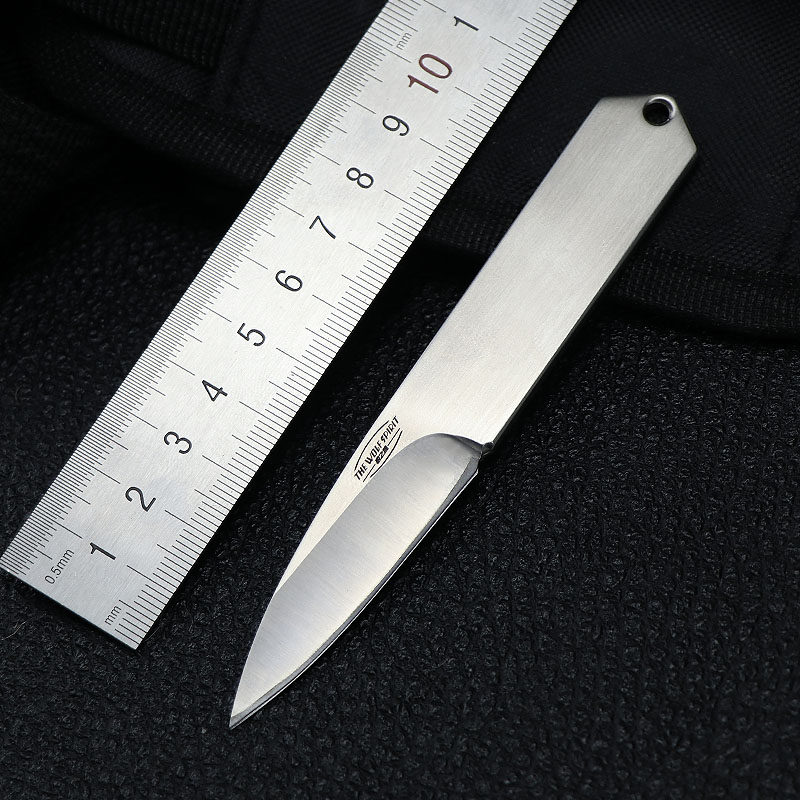 Creative fashion simple small straight knife mini portable play knife sharp D2 steel corrosion-resistant fruit knife unboxing knife