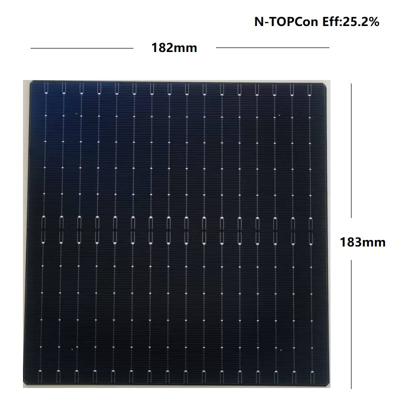 单晶硅太阳能电池片N型 TOPCON 25% 高效双面A级 182mmx183mm