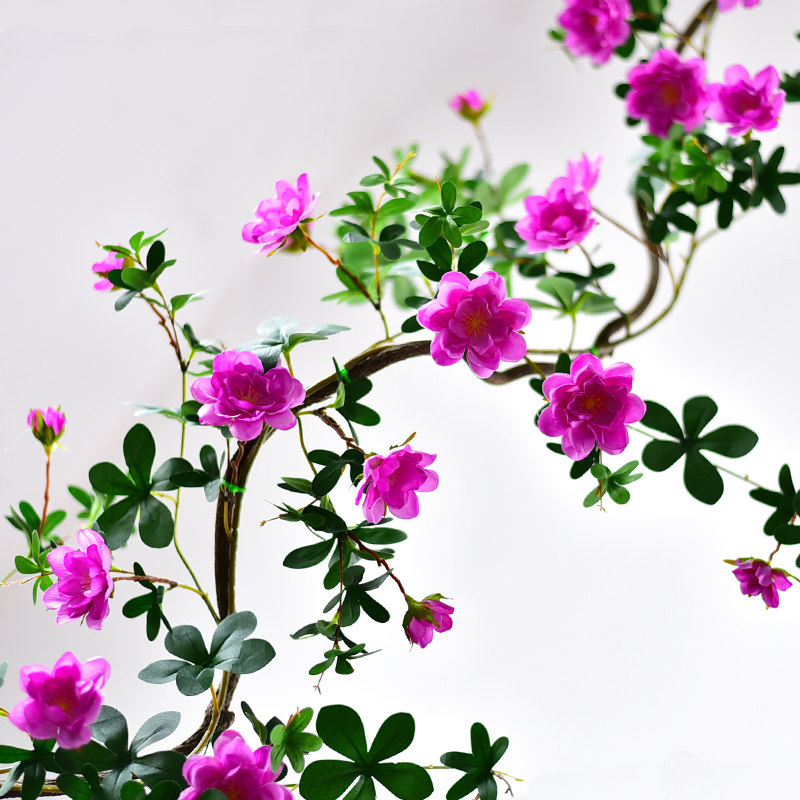 Emulated rose vine fake flower vines indoor air conditioning piping decoration sheltering wound wall plastic vine plants