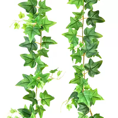 Simulated Ivy decorative rattan Flower Vine plastic vine plant green leaf air conditioning pipe blocking hanging ceiling tree leaves