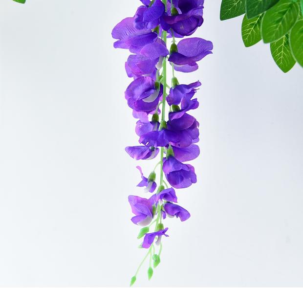 Mô phỏng hoa Wisteria hoa giả mây trang trí hoa uốn lượn hoa nhựa hoa dây nho cây hoa điều hòa không khí khối ống - Hoa nhân tạo / Cây / Trái cây chậu cây giả