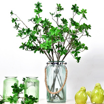 Simulation horse drunk wood Japanese hanging clock Plant decoration green tree branches leaves living room fake flowers Plastic green leaves net red
