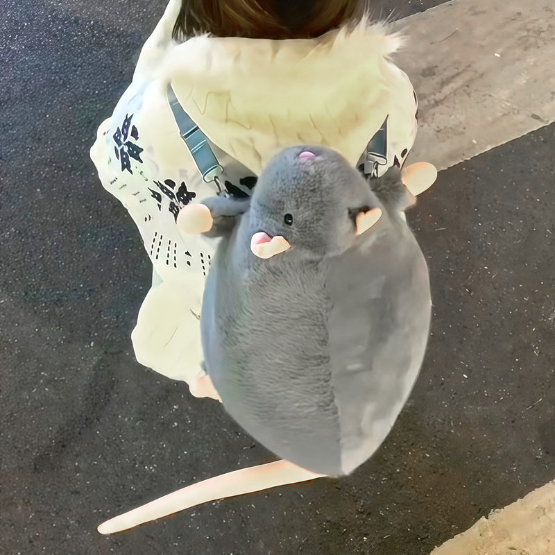 Cute Simulated Mouse Backpack Plush Doll School Bag Ugly-Cute Creative Bag Gift Cute Simulated Mouse Backpack Plush Doll School Bag Ugly-Cute Creative Bag Gift