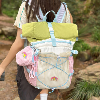 Lightweight contrasting color outdoor backpack, hiking sports mountaineering bag, good-looking travel bag, school bag for male and female students