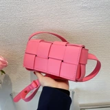 Небольшая модная небольшая сумка, зеленая плетеная белая сумка через плечо, нагрудная сумка, коллекция 2021