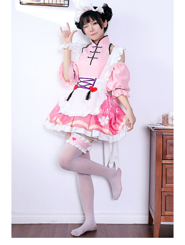Nhật Bản hoa anh đào kimono cosplay trang phục Xiaoqiao Daqiao hầu gái trang phục cos trang phục loli lolita dress - Cosplay