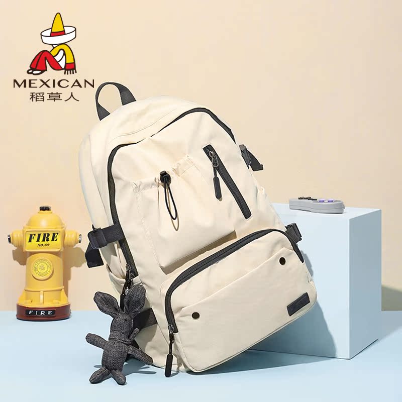 Scarecrow backpack men's tide brand high school students travel couple backpack 14 inch computer bag casual women's schoolbag