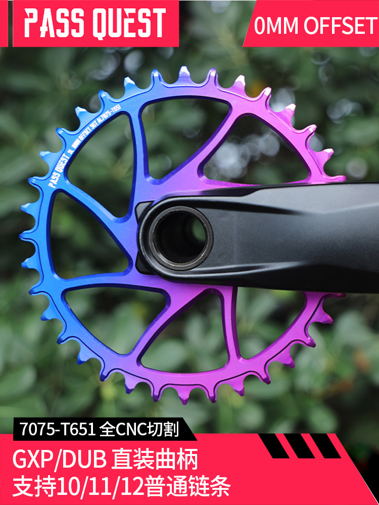 PASS QUEST dazzling straight up 12 speed GXP DUB 0 eccentric round disc with positive and negative teeth 