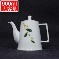 Hand-painted large teapot ceramic single pot large size household tea set thickened blue and white porcelain underglaze color Jingdezhen handmade celadon