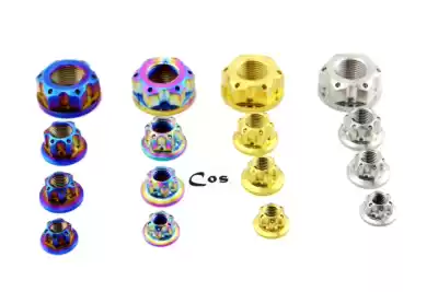 Cos Ti new modeling flange titanium alloy nut M6 M8 M10 M12M M14 M18 titanium nut