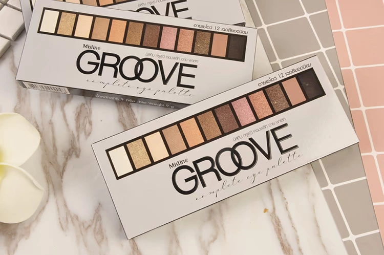 Thái Lan Mistine Earth 12 màu phấn mắt món ăn GROOVE nhiều màu hộp trang điểm hun khói trang điểm nude pearlescent - Bóng mắt