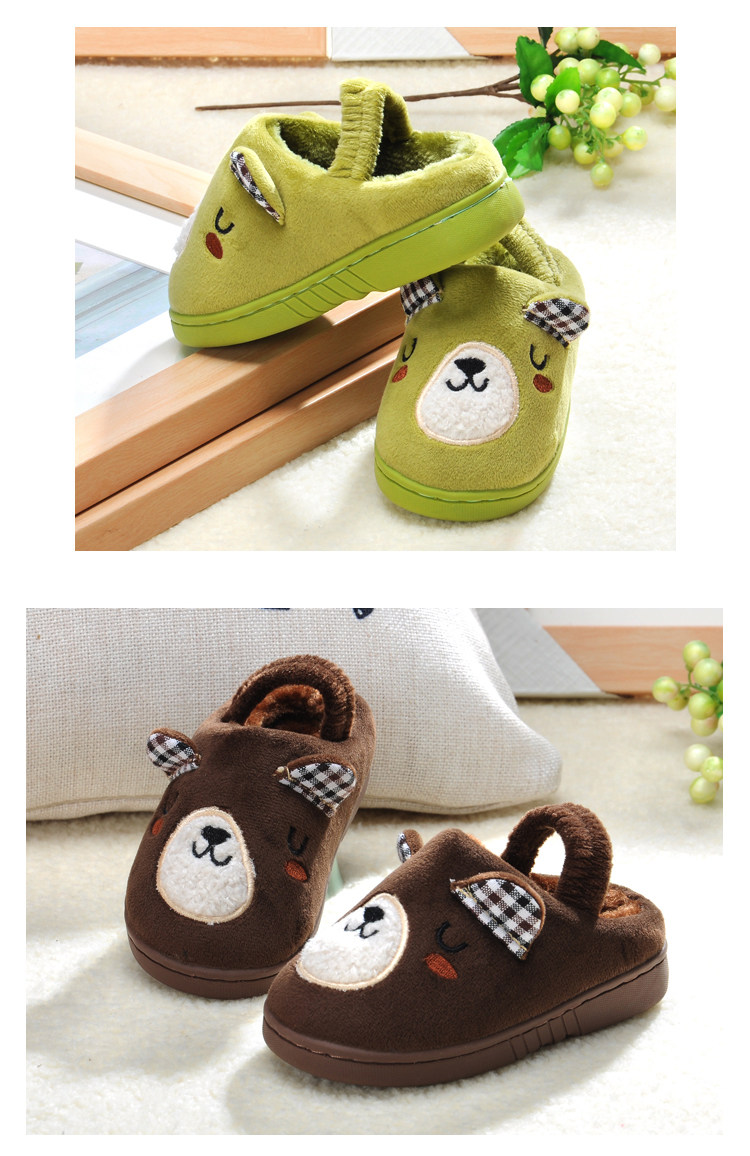 Pantoufles enfants en suède pour hiver - semelle plastique - Ref 987282 Image 27