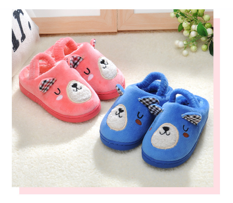 Pantoufles enfants en suède pour hiver - semelle plastique - Ref 987282 Image 8