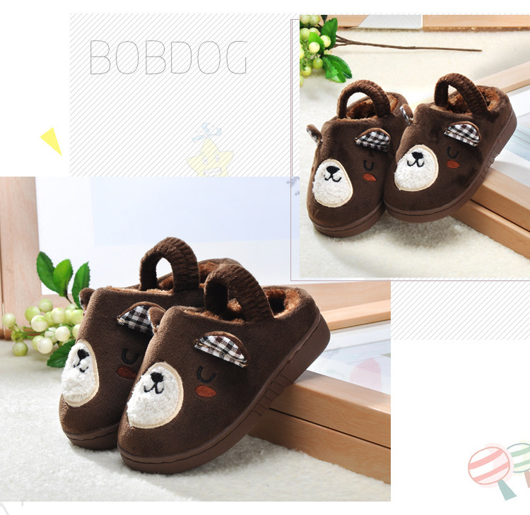 Pantoufles enfants en suède pour hiver - semelle plastique - Ref 987282 Image 28