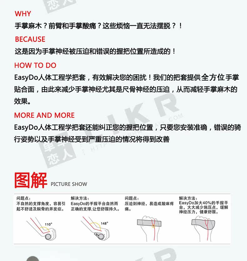 Poignées de vélo EASYDO - Ref 2355025 Image 10