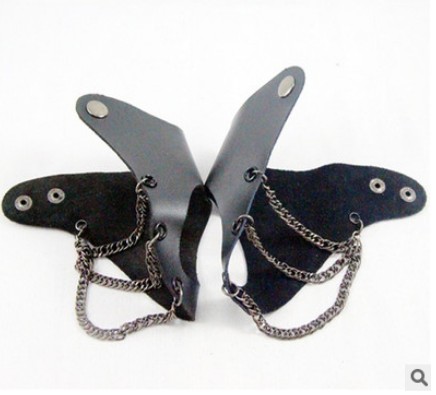 European and American heat sell new brief about three chain Niu leather T type Terra leather gloves rock wind Fan biased for ladies