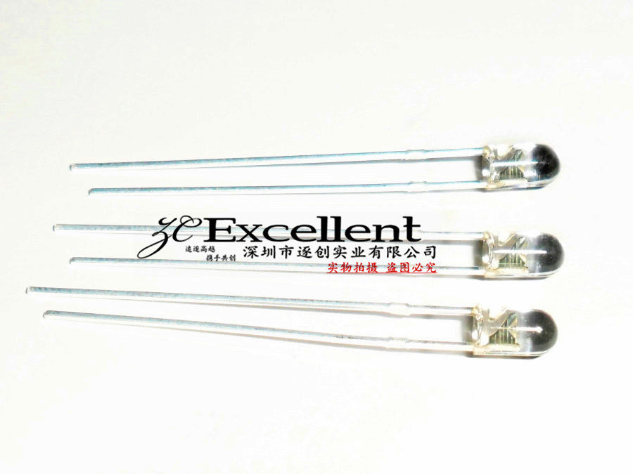 ZC spot LEDLED light white hair orange 3MM bright round head no side straight inserts long feet