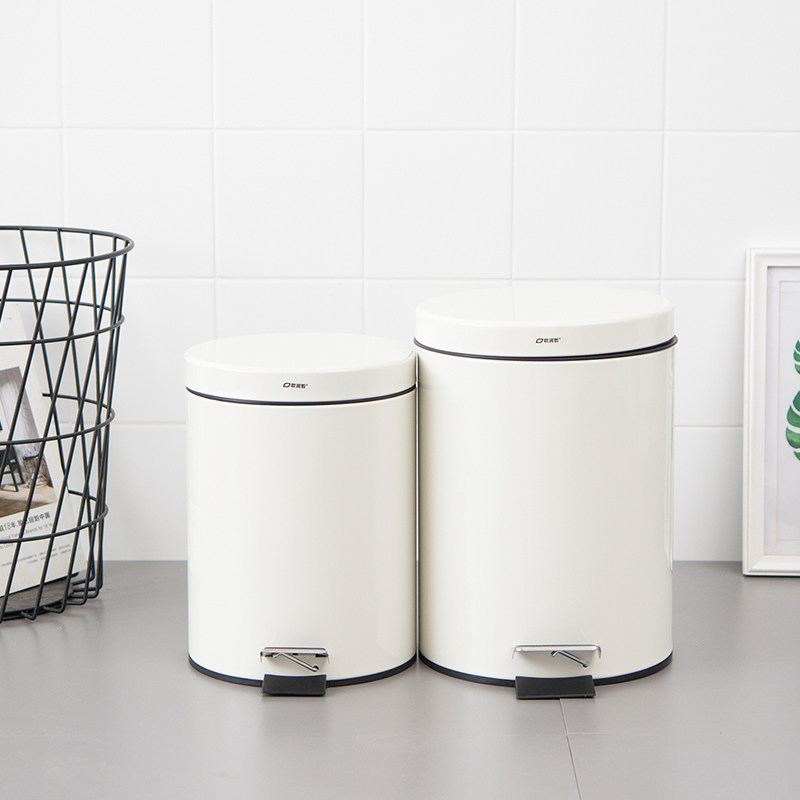 O Erun Philosophy Home Pedaled Trash Cans Round with lid Cleaning bucket Living room Kitchen Trash sorting containing casks