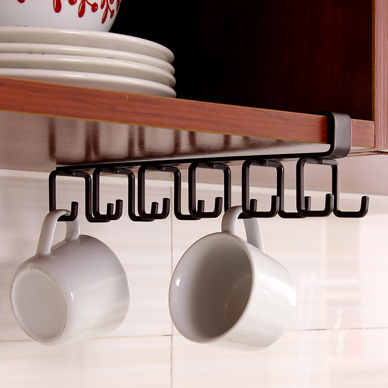 Oyunzhe Japanese Kitchen Under Hook Hanging Seamless Holeless Overall Cabinet Door Hanging Rack Draining Cup Rack