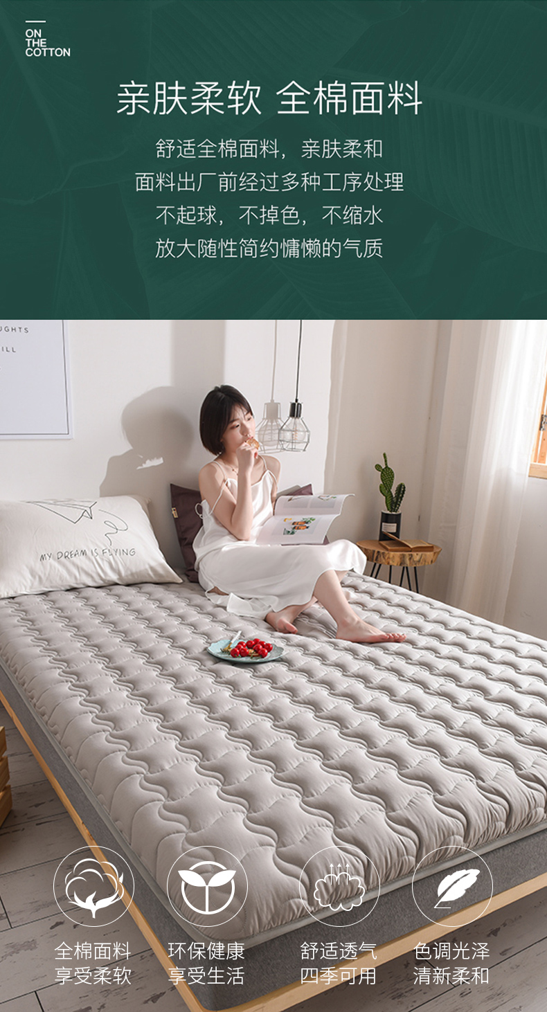 中国十大家纺，紫罗兰 全棉抗菌防螨加厚保暖床垫 多规格 79元起包邮 值值值-买手聚集的地方