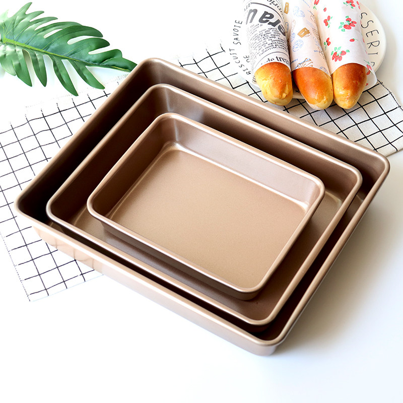 Rectangular non-stick baking tray Oven with ancient cake deep plate Baking cake roll cookies Nougat non-stick mold