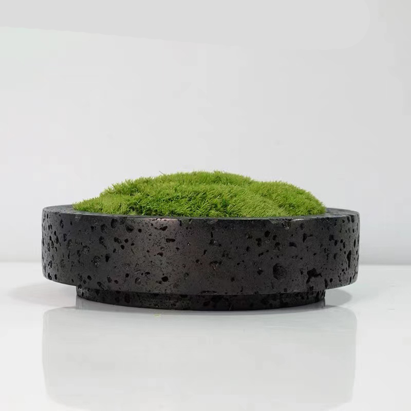 Everlasting Moss Micro-Landscape, New Chinese-Style Marble Bonsai, Sales Office Desktop Decorations, Creative Green Plant Ornaments