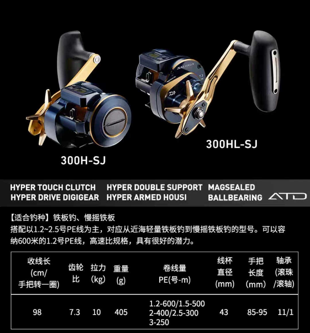 DAIWA SALTIGA IC 300SJ Sertiga лодочный ловля цифровой дисплей колесо медленный rocker железная plate