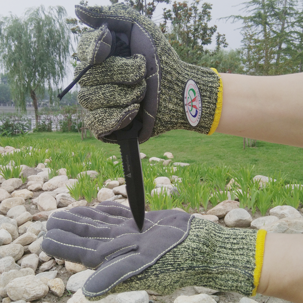 Thickened anti-piercing anti-tear pull crack skin Kevlar steel wire anti-cutting knife Non-slip wear-resistant outdoor safety gloves