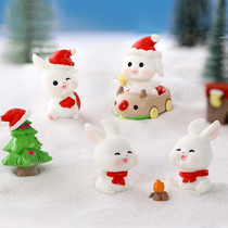 Christmas tree sleigh bunny doll holiday gift home desktop cabinet decoration creative baking cake decoration