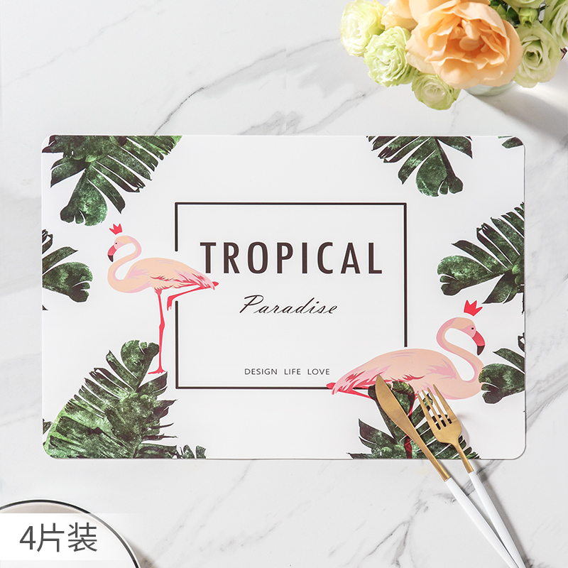 Nordic table mat European table mat insulation pad household rectangular cartoon western table mat waterproof anti-scalding bowl hot