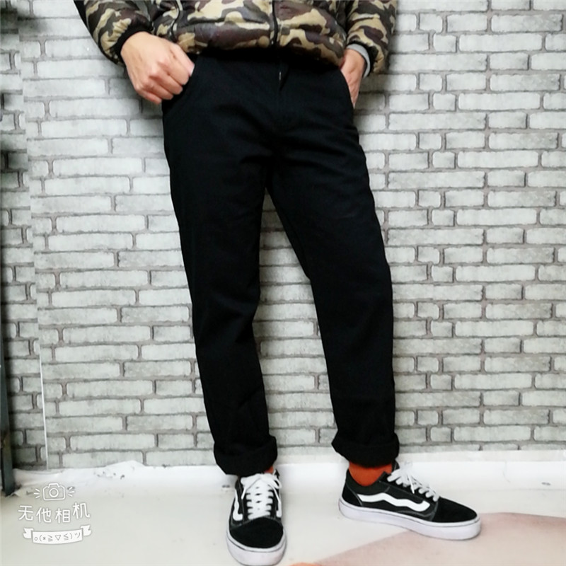 Quần âu màu sắc đơn giản Quần mỏng nam thanh niên Quần cotton thẳng châu Âu và Mỹ Quần nam màu đen quần siêu co giãn - Crop Jeans quần jean nam đẹp