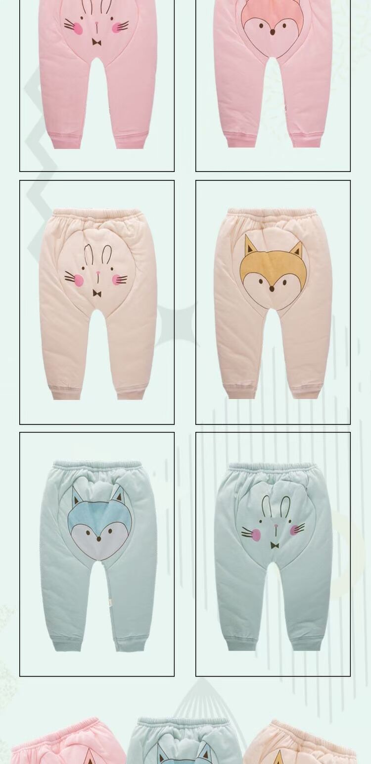 Quần cotton cho bé mùa thu và mùa đông cộng với quần cotton 1-2 năm cho bé trai và bé gái mùa thu quần PP rộng bé ấm dày quần áo trẻ em