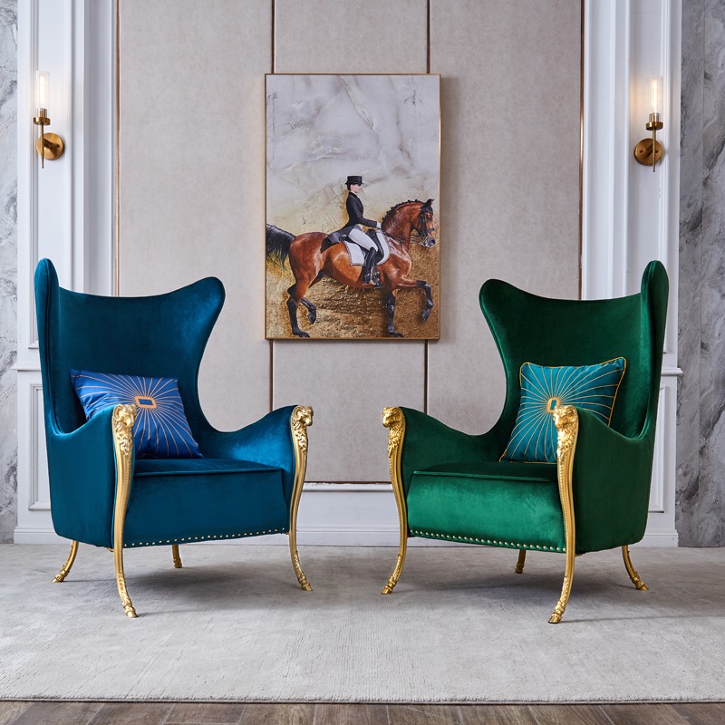 American single sofa light lavish chair Tiger Chair Living-room Flannel High Leaning Back Chair Bedroom Casual Single Chair Sheep Head Living-room