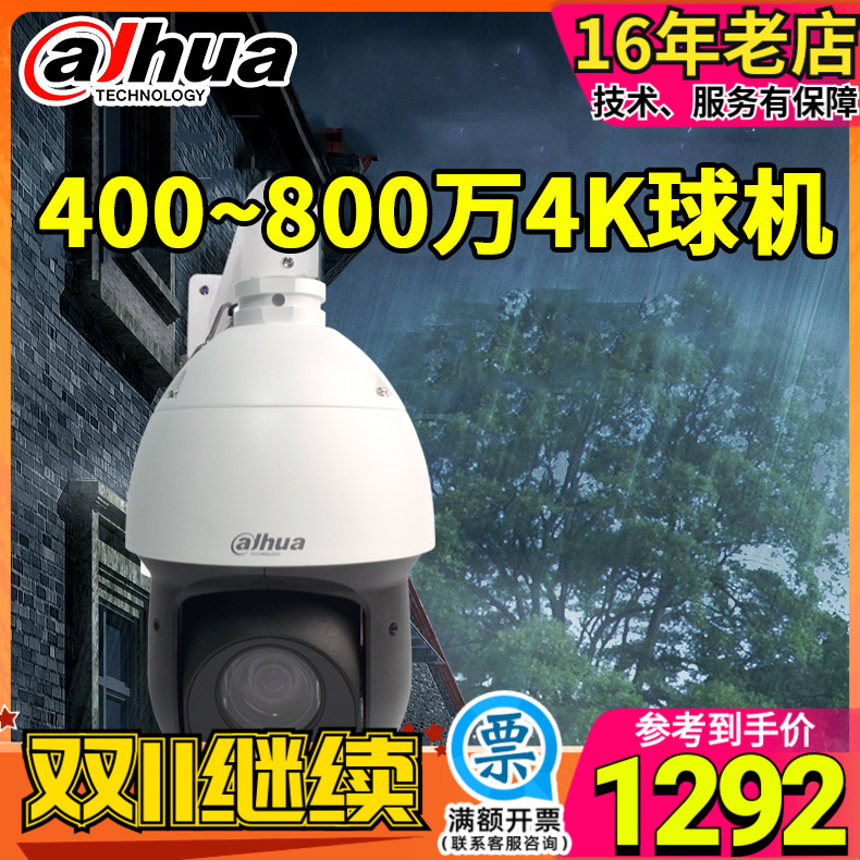 Dahua 4 million dome camera, face capture, cruise PTZ monitoring, 23x zoom, DH-SD4423-D-I
