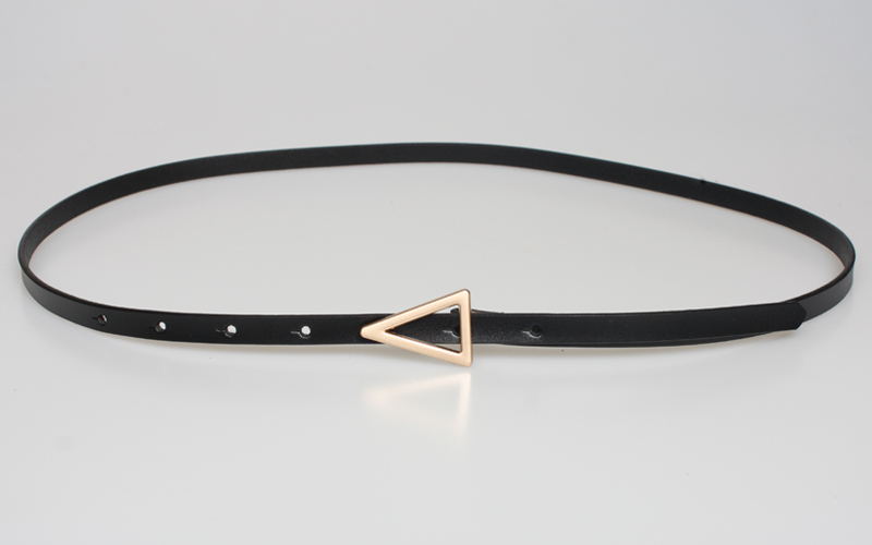 Fashion Triangle Leather Thin Belt Wholesale display picture 1