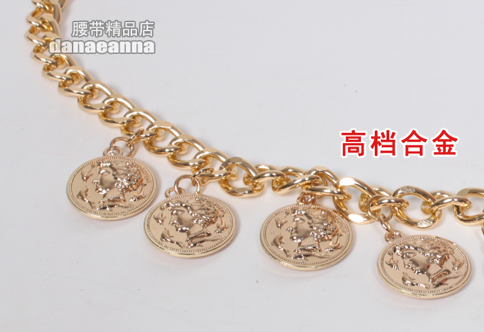 Fashion Coin Tassel Golden Chain Belt display picture 3