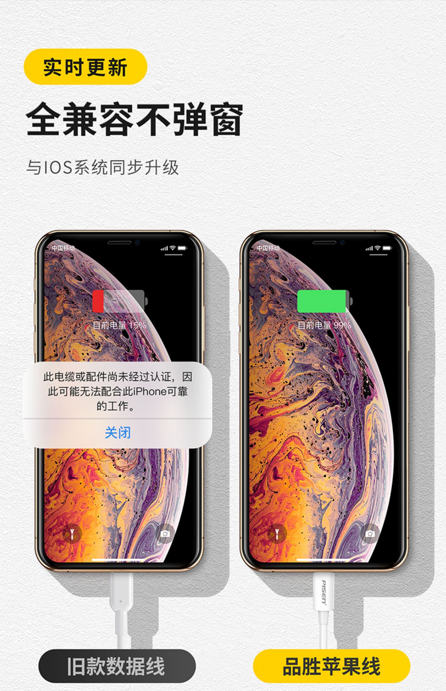 品胜 iPhone Lighting数据线 1m 券后14.9元包邮 买手党-买手聚集的地方