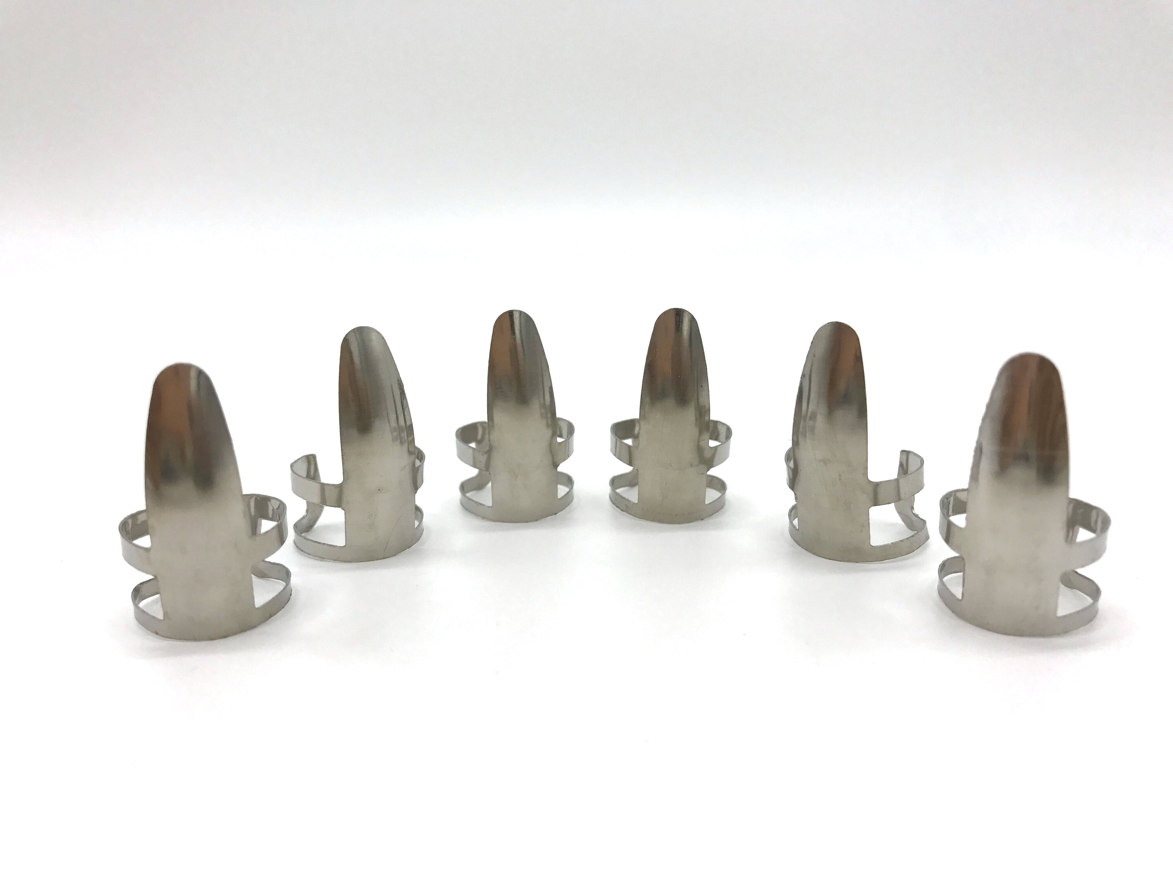 Guitar Accessories Guitar Fingertip Stainless metal spring sheet Macroporous Forefinger Sleeve Silver