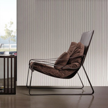 Nordic designer lounge chair Modern simple lazy sofa recliner Living room single leather chair