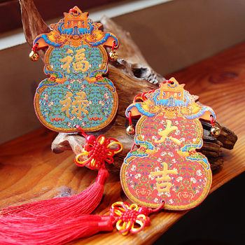 Hot stamping auspicious fortune large pendant gourd