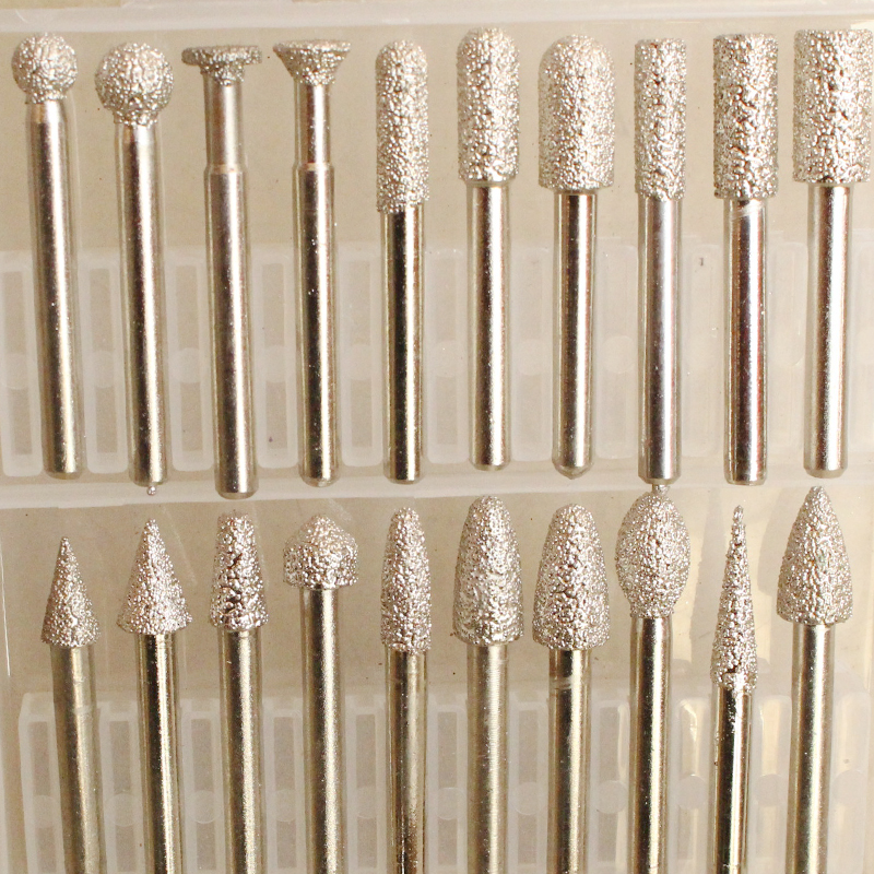 Brazing diamond grinding head diamond sand grinding stick 6mm shank marble tile jade peeled engraving ink stone polished-Taobao