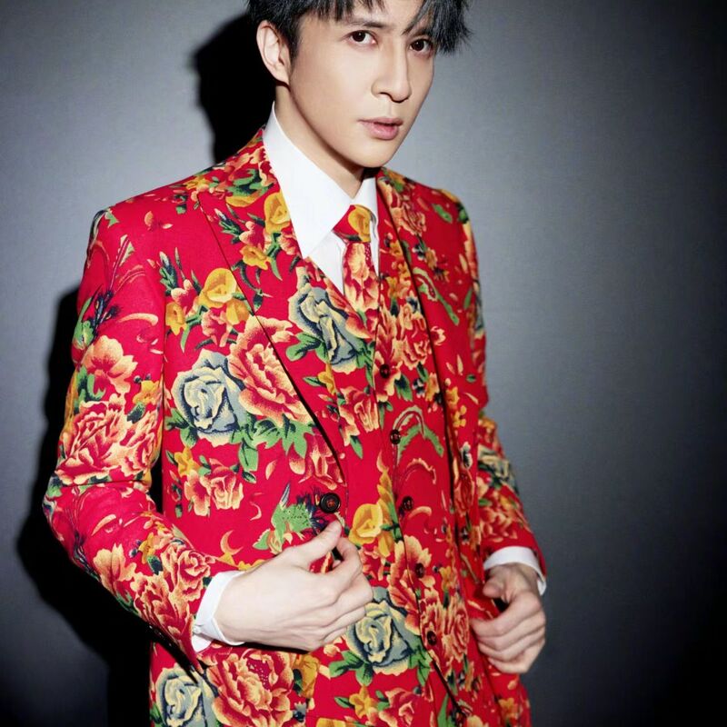 Spring and Summer Suit, Concert Style, Similar to Joker Xue'S, Northeastern Large Floral Suit Four-Piece Set, Male Singer Stage Performance Outfit Spring and Summer Suit, Concert Style, Similar to Joker Xue'S, Northeastern Large Floral Suit Four-Piece Set, Male Singer Stage Performance Outfit