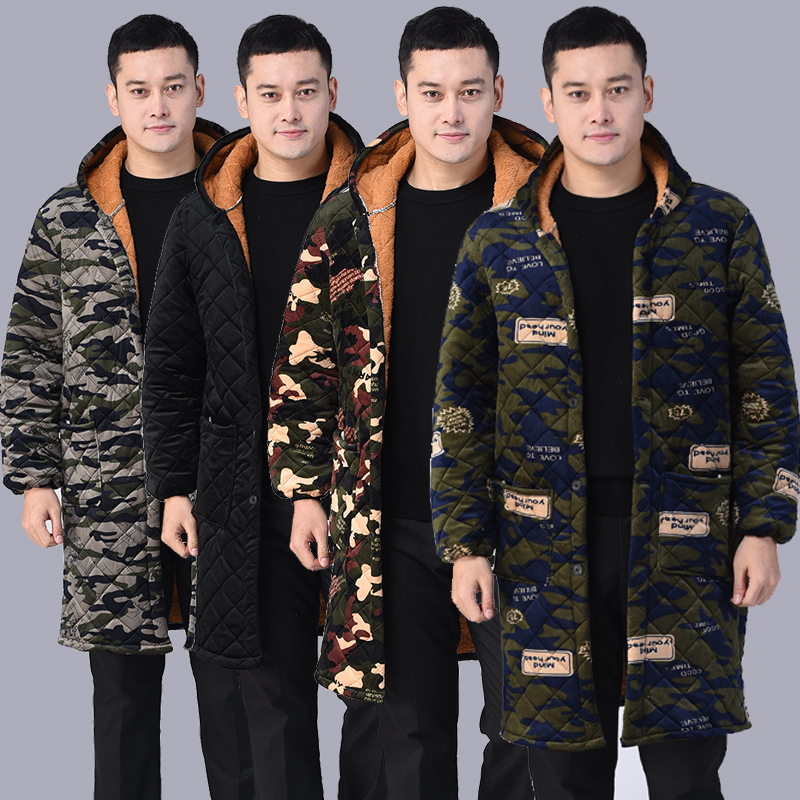 Sichuan Province Autumn and Winter Smock for Women and Men, Fleece-Lined, Thickened, Cotton-Padded, Adult Apron, Long-Sleeved Work Clothes, Camouflage, Large Size Sichuan Province Autumn and Winter Smock for Women and Men, Fleece-Lined, Thickened, Cotton-Padded, Adult Apron, Long-Sleeved Work Clothes, Camouflage, Large Size