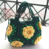 Чистое ручное крючко цветы сумка изготовленной ручной крючок девять пионов цветочники