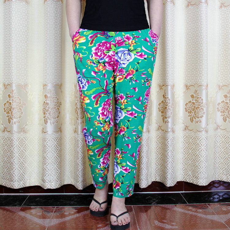 Chất béo MM chân đen quần harem quần kích thước lớn đàn hồi eo nhân tạo cotton quần tây giản dị là cotton mỏng quần lụa mùa hè quần dài nữ
