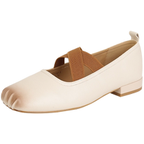 Zhuoshini low-heeled single shoes for women 2024 summer new sandals with cheongsam new Chinese style pig nose ballet shoes