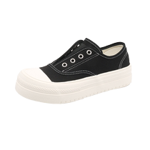 Zhuoshini thick-soled canvas shoes for women 2024 summer new style breathable and versatile soft-soled Velcro lazy casual womens shoes