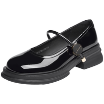 Zhuoshini Mary Jane Womens Shoes 2024 Autumn New Versatile British Style Small Leather Shoes Thick-soled Retro Single Shoes