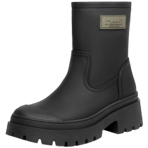 Zhuoshini Martin Boots Womens 2024 Autumn and Winter New Retro British Style Thick Soled Short Boots Stretch Boots Versatile Slim Boots