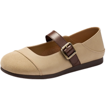 Zhuoshini Birkenstock shoes for women 2024 new summer French Mary Jane shoes gentle retro literary shallow mouth soft sole